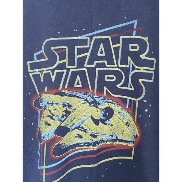 Star Wars Blue T-Shirt Battleship Galactic Size S Small Lucas Films Retro Look - Picture 4 of 10